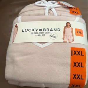 Lucky Brand Ladies' 4-Piece Terry Pajama Set Pink  -XXLarge